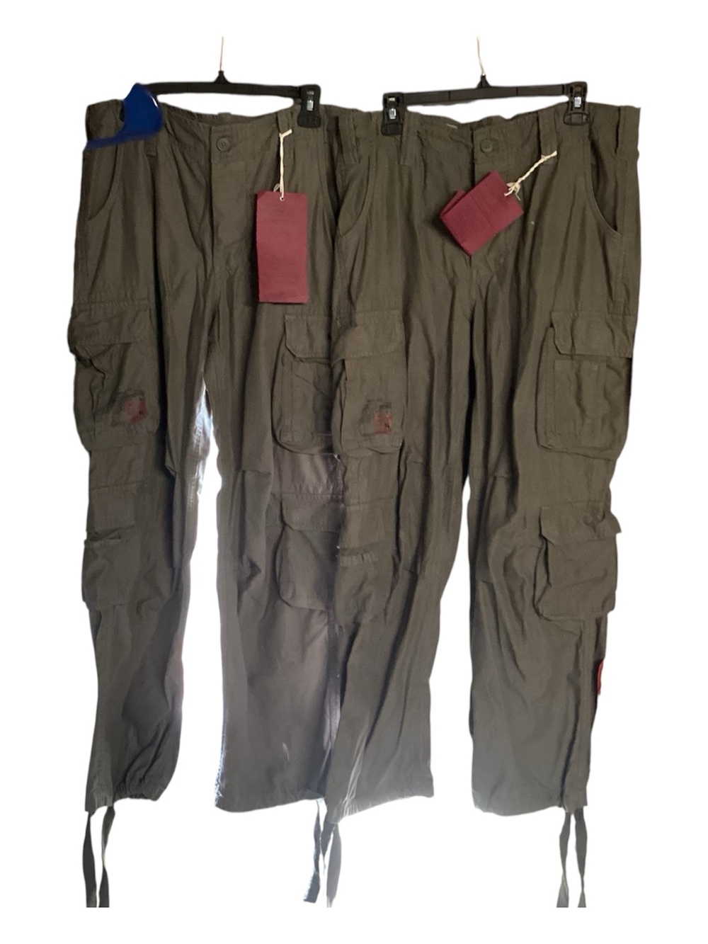 2 Army Green Pants Airborne Vintage Trousers with Multiple Pocket size L
